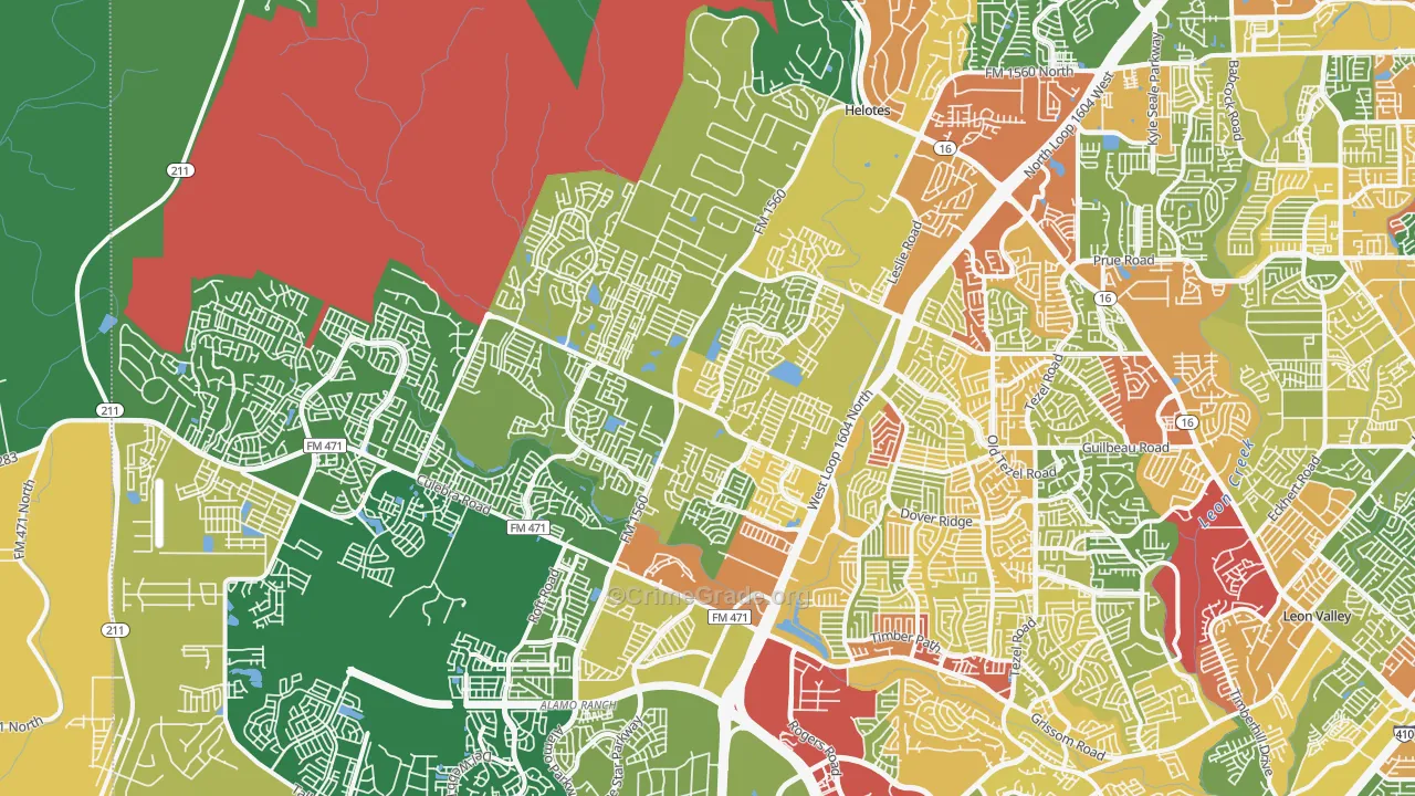78254, TX Map of Drug-Related Crime Rates