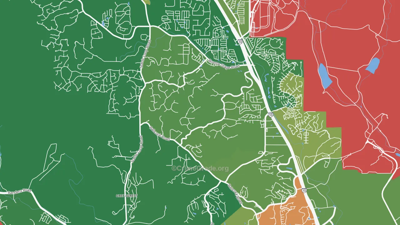 78255, TX Map of Drug-Related Crime Rates