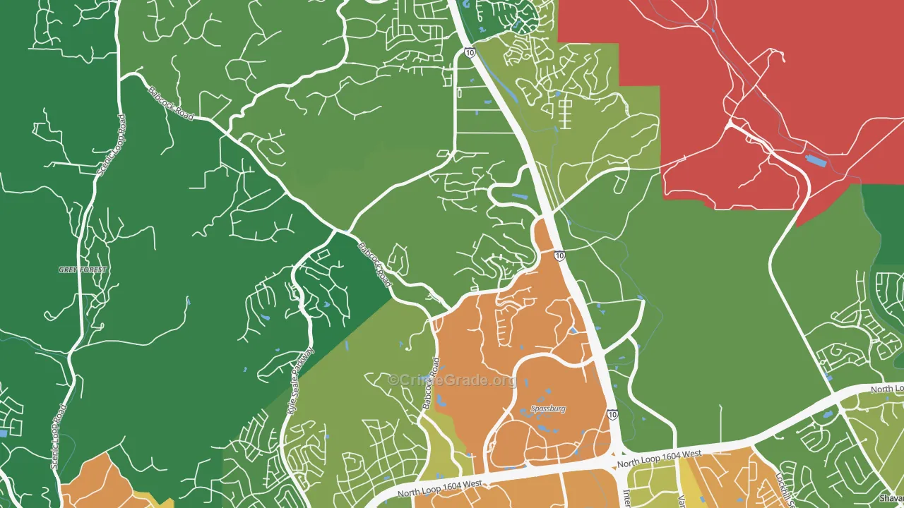 78256, TX Map of Drug-Related Crime Rates