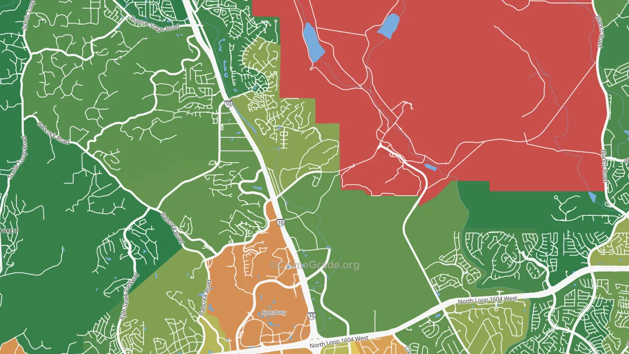 78257, TX Map of Drug-Related Crime Rates