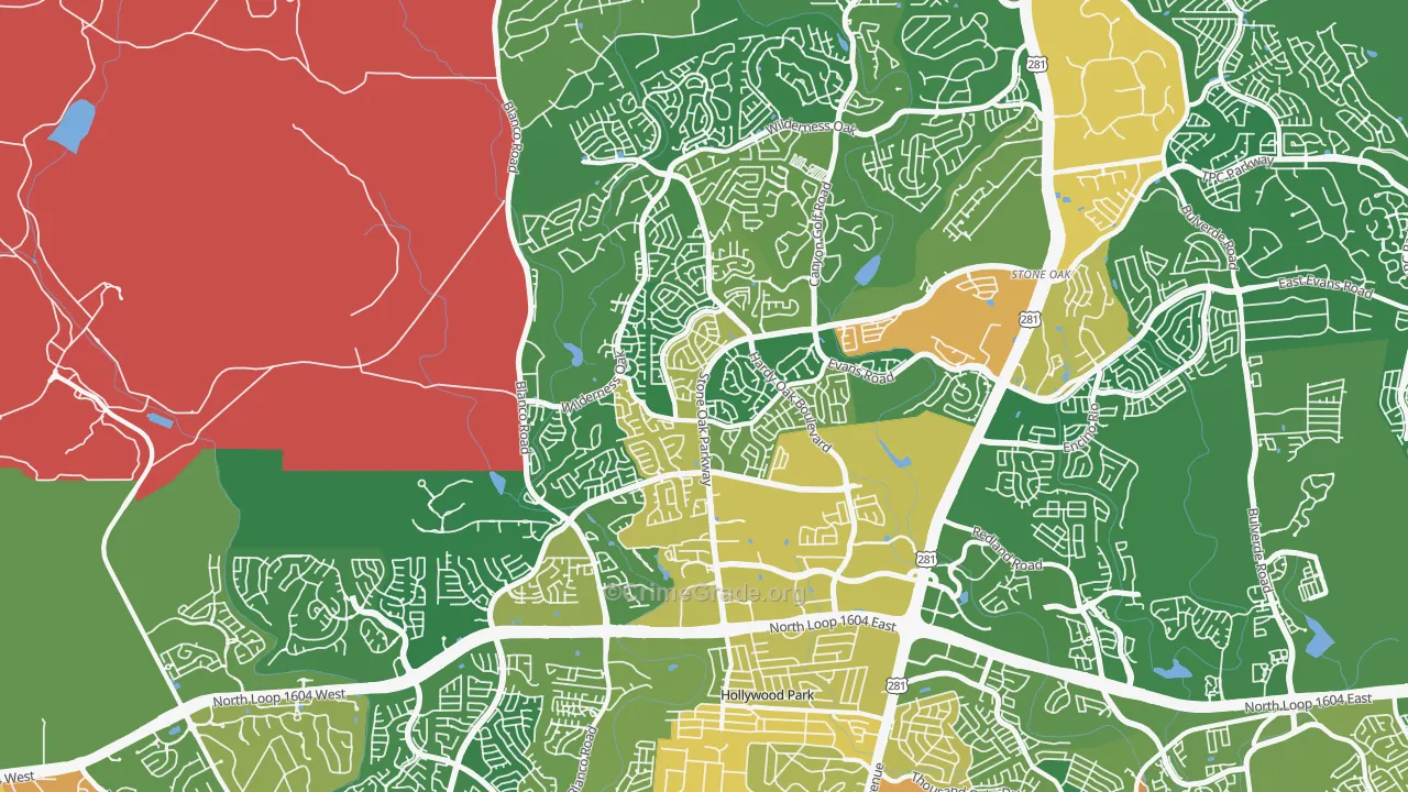 78258, TX Map of Drug-Related Crime Rates