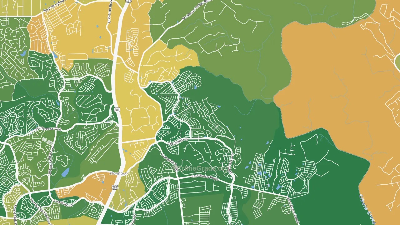 78261, TX Map of Drug-Related Crime Rates
