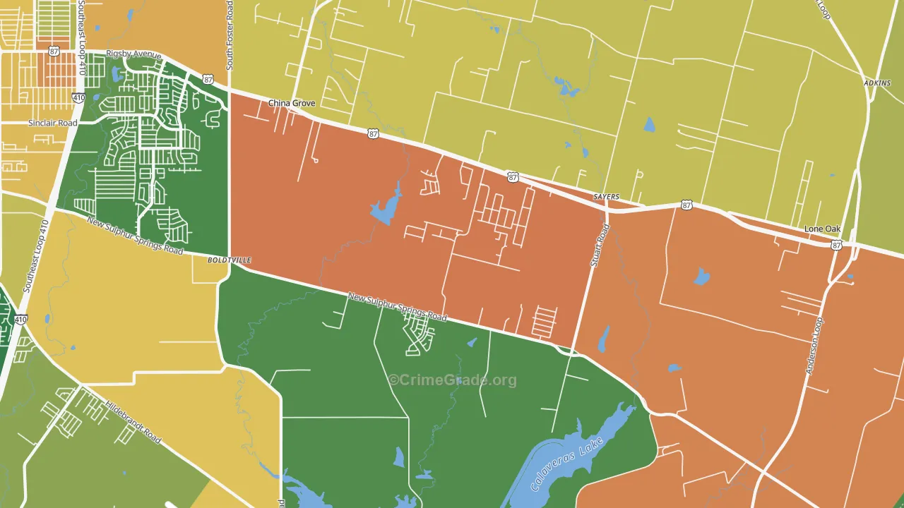 78263, TX Map of Drug-Related Crime Rates