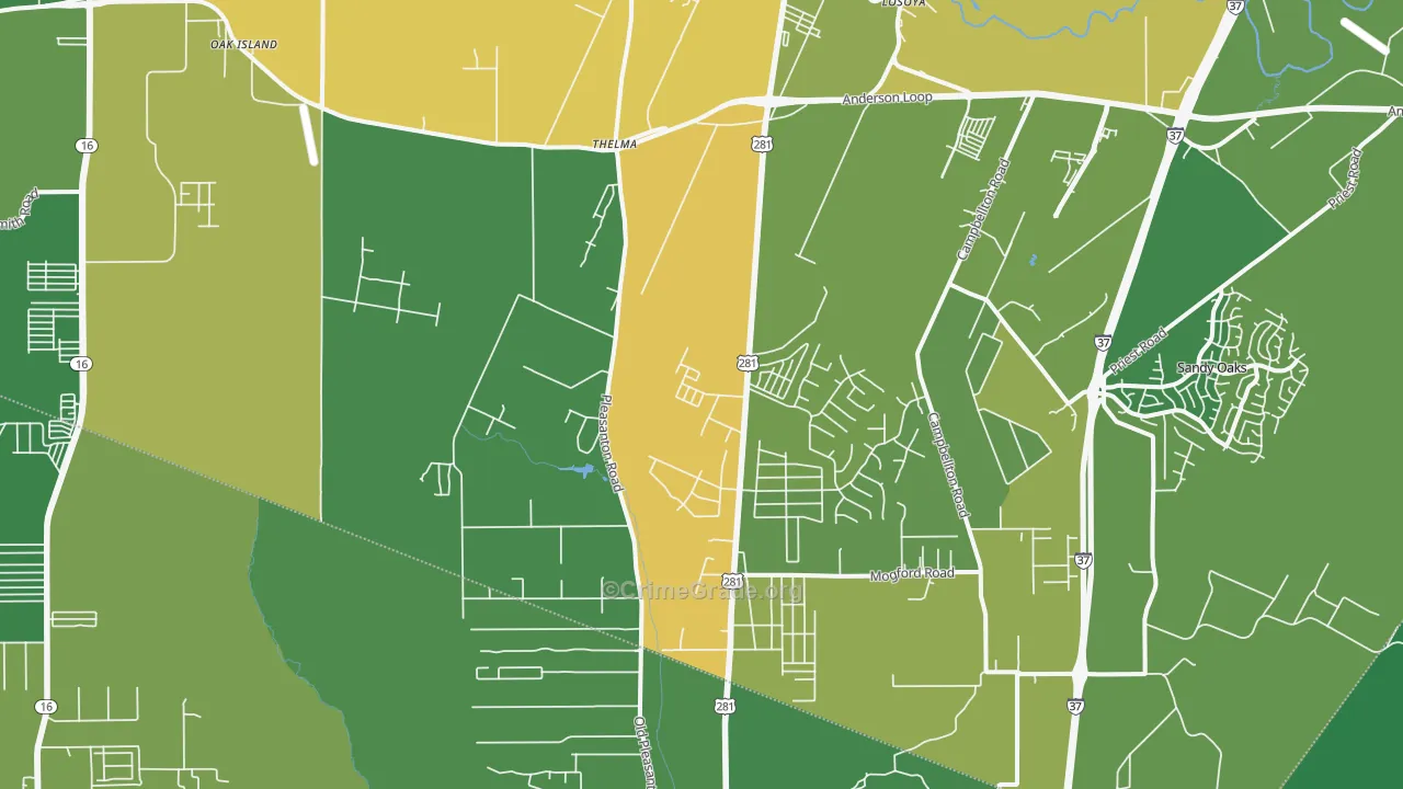 78264, TX Map of Drug-Related Crime Rates