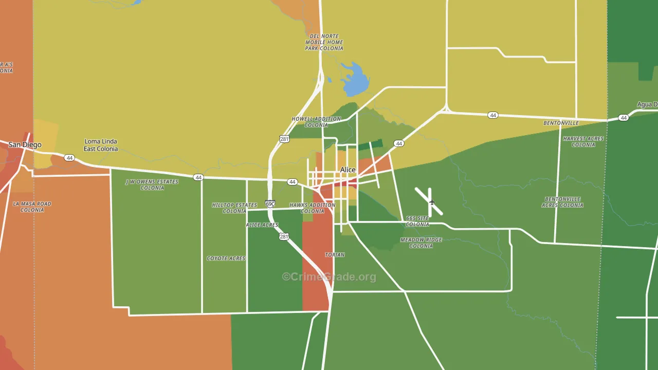 78332, TX Map of Drug-Related Crime Rates