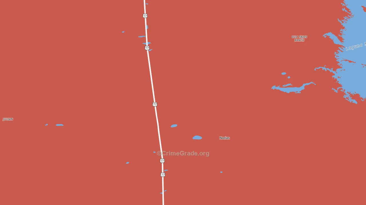 78338, TX Map of Drug-Related Crime Rates