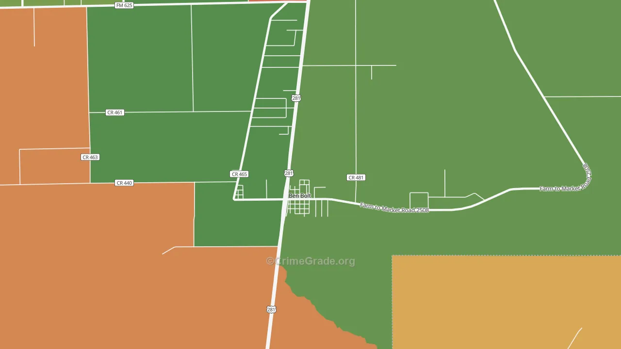 78342, TX Map of Drug-Related Crime Rates