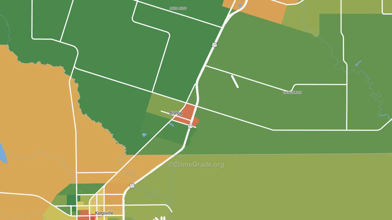 78343, TX Map of Drug-Related Crime Rates
