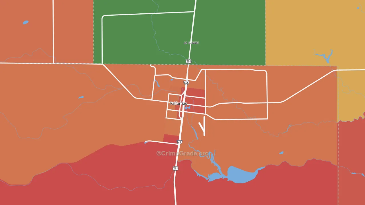 78355, TX Map of Drug-Related Crime Rates