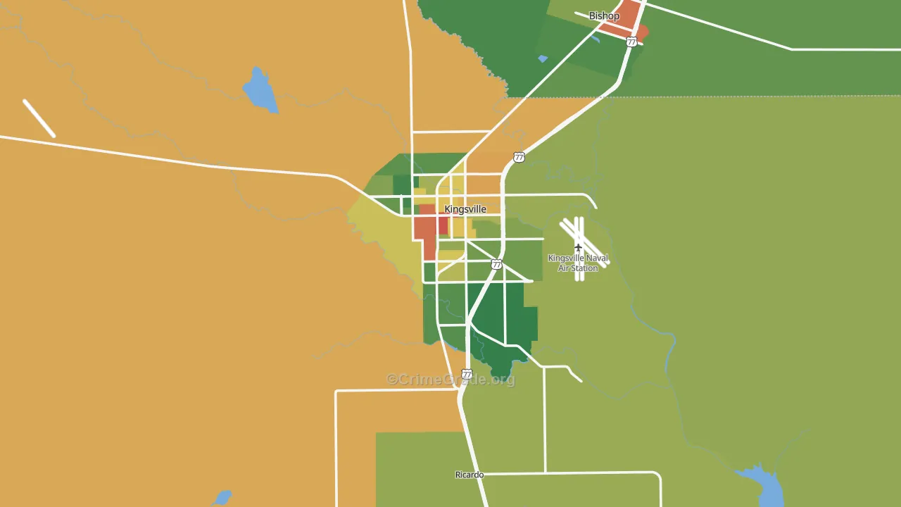 78363, TX Map of Drug-Related Crime Rates