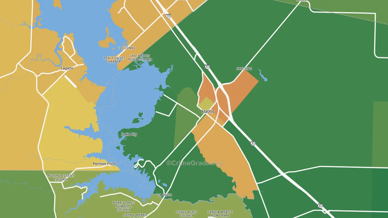 78368, TX Map of Drug-Related Crime Rates