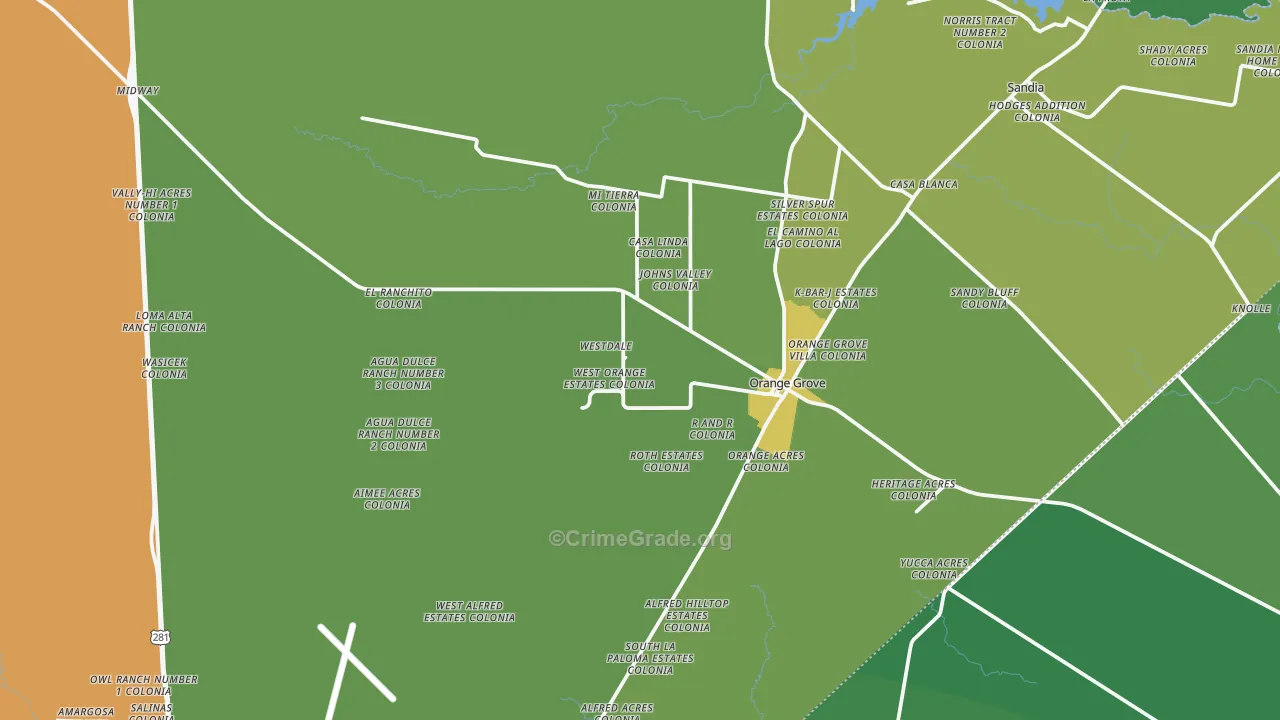 78372, TX Map of Drug-Related Crime Rates