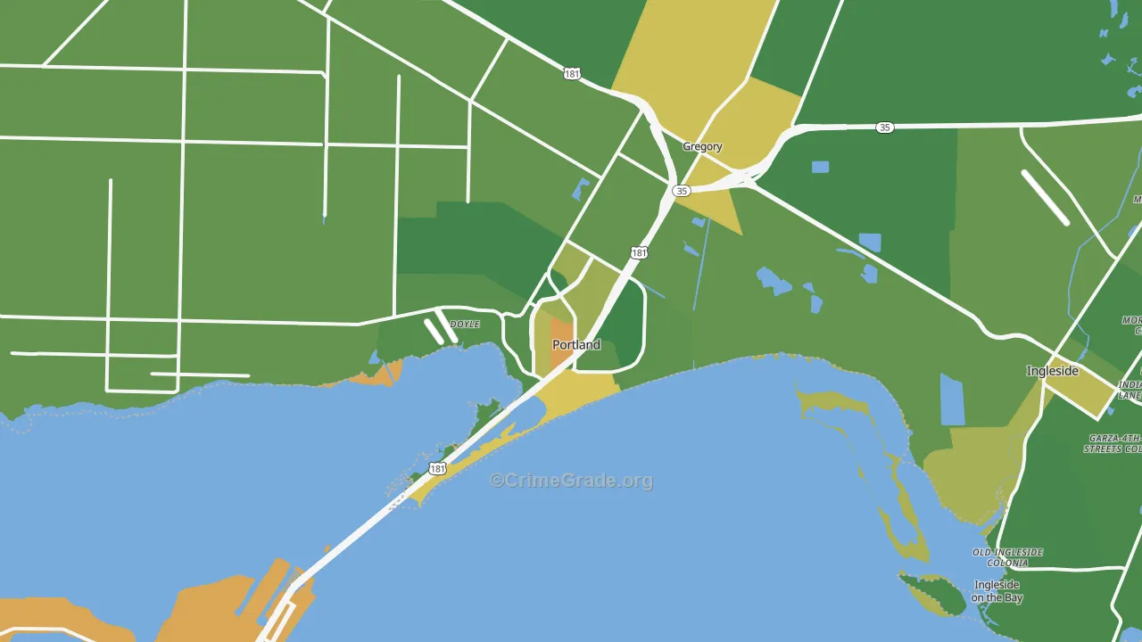 78374, TX Map of Drug-Related Crime Rates
