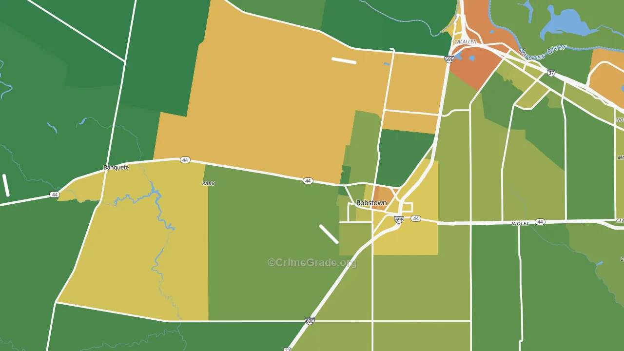 78380, TX Map of Drug-Related Crime Rates