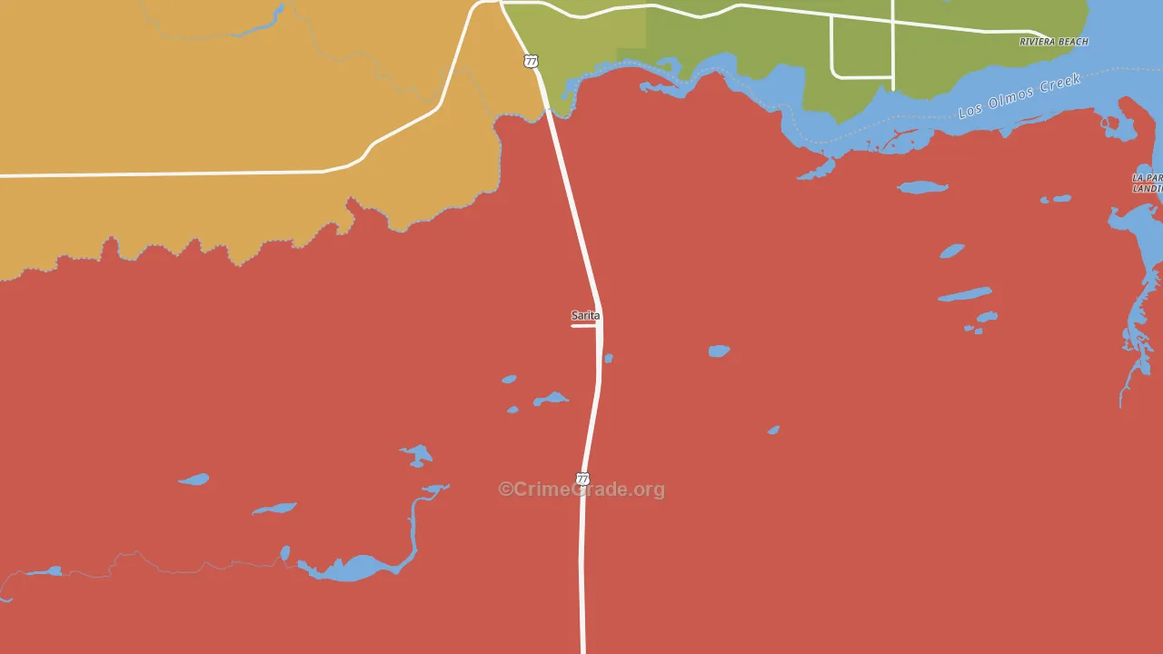 78385, TX Map of Drug-Related Crime Rates