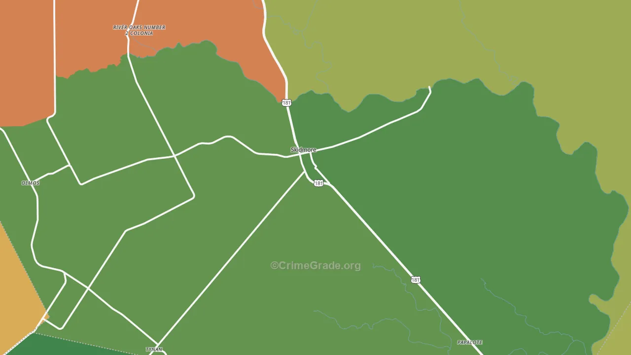 78389, TX Map of Drug-Related Crime Rates