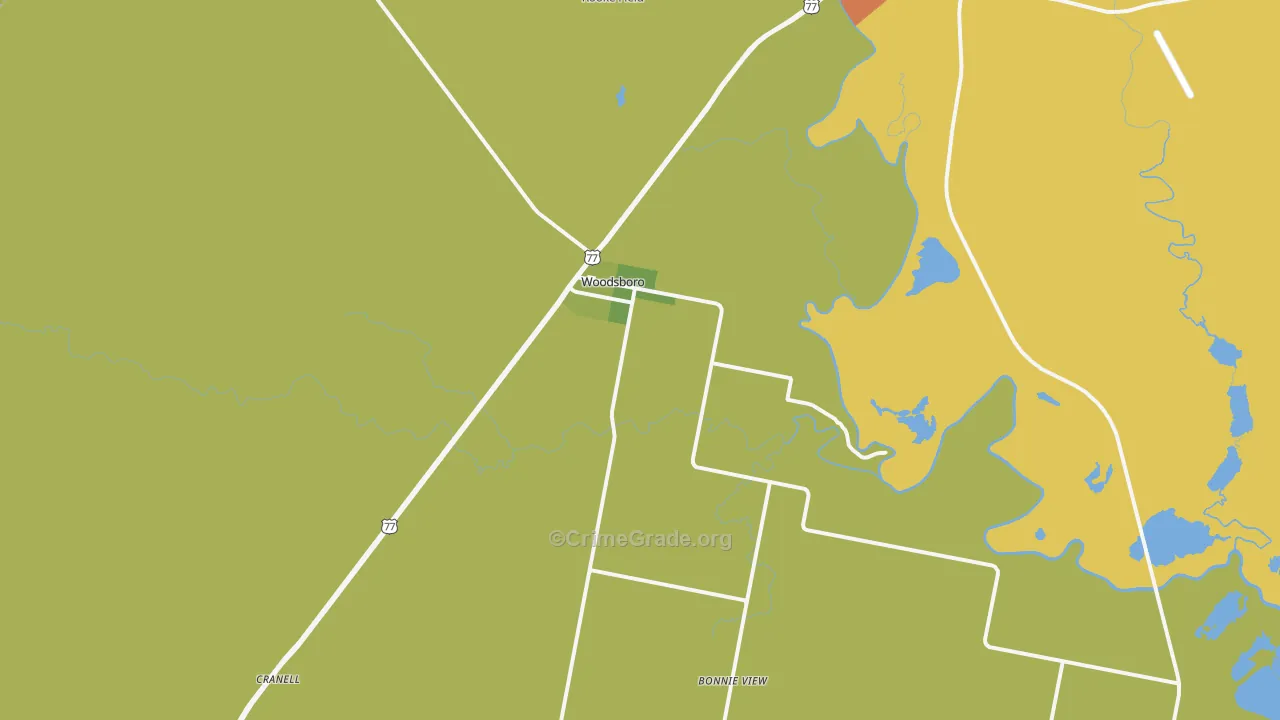 78393, TX Map of Drug-Related Crime Rates