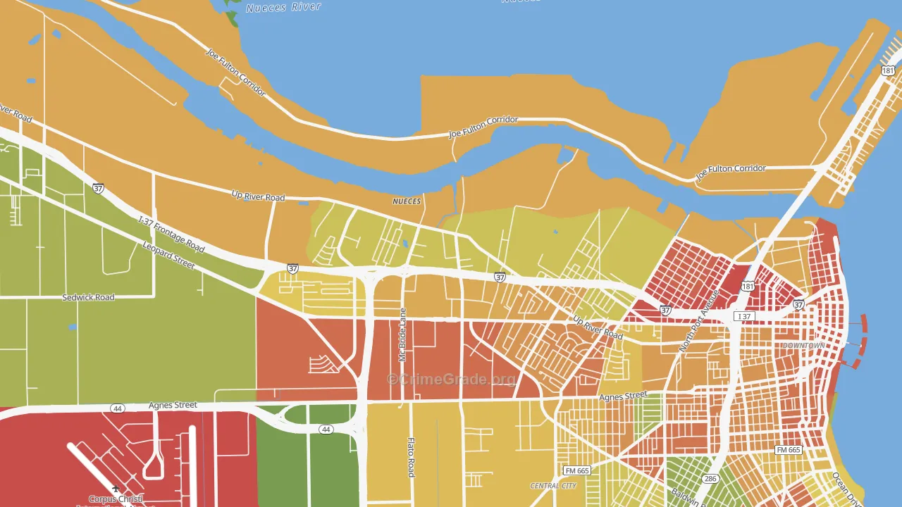 78407, TX Map of Drug-Related Crime Rates
