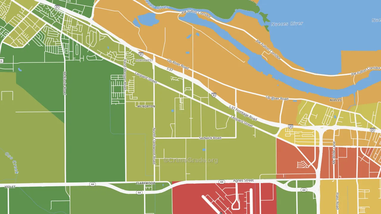 78409, TX Map of Drug-Related Crime Rates