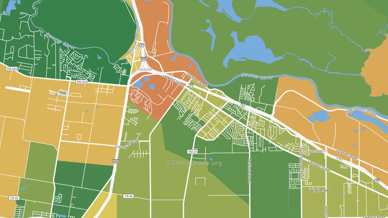 78410, TX Map of Drug-Related Crime Rates