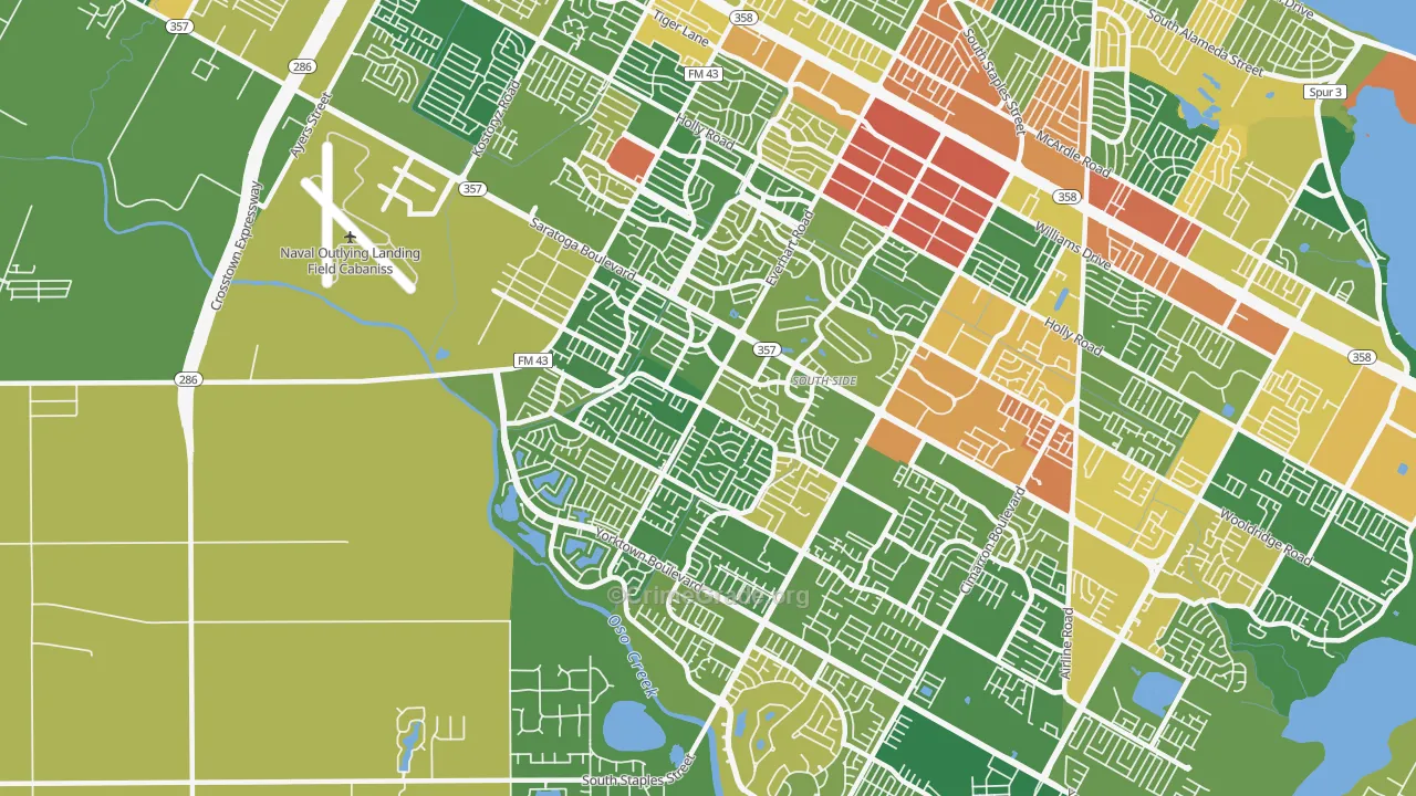 78413, TX Map of Drug-Related Crime Rates