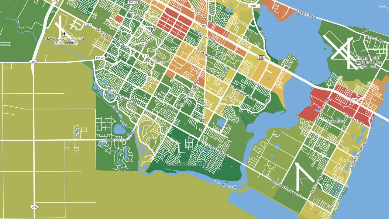 78414, TX Map of Drug-Related Crime Rates