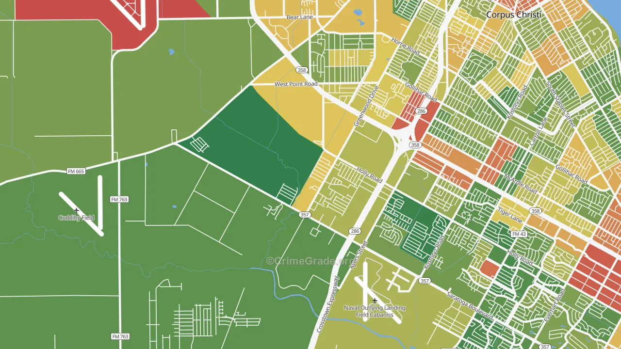 78417, TX Map of Drug-Related Crime Rates