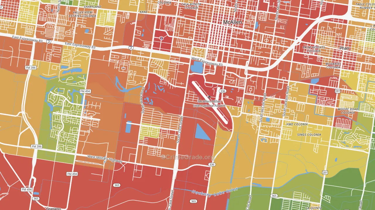 78503, TX Map of Drug-Related Crime Rates