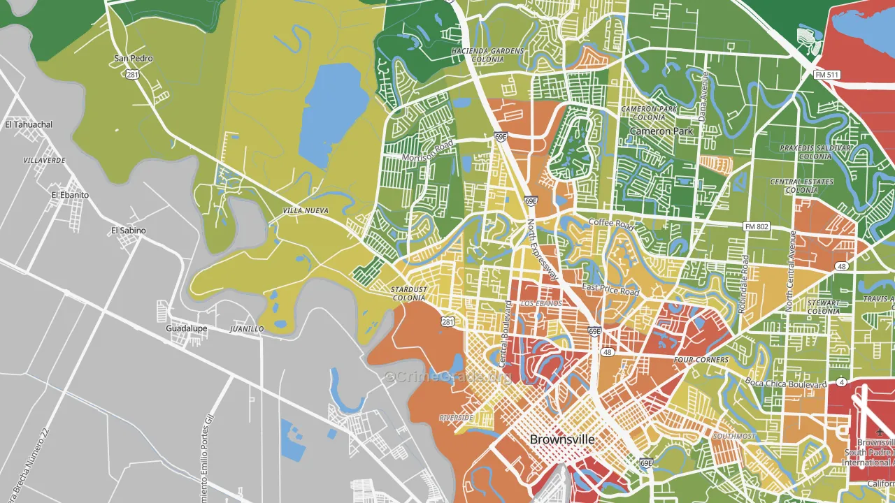 78520, TX Map of Drug-Related Crime Rates