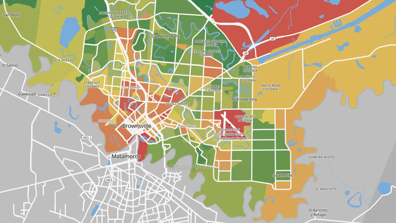 78521, TX Map of Drug-Related Crime Rates