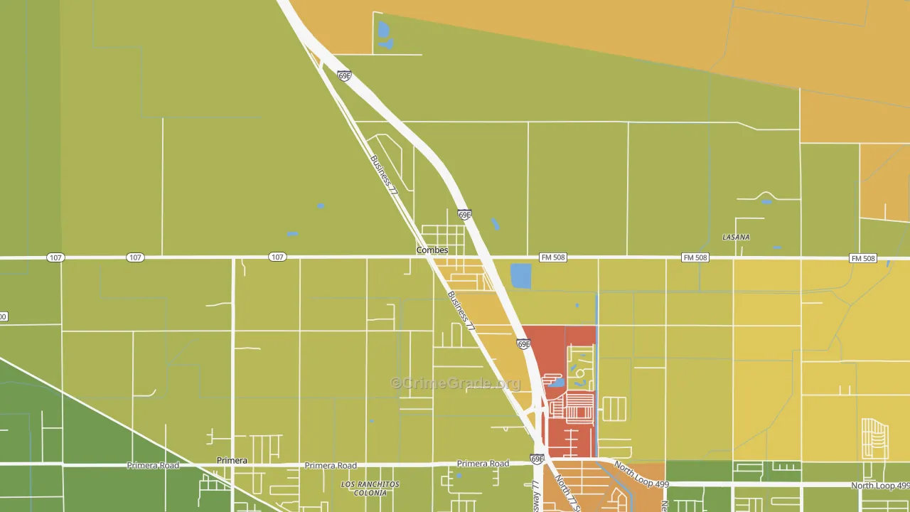 78535, TX Map of Drug-Related Crime Rates