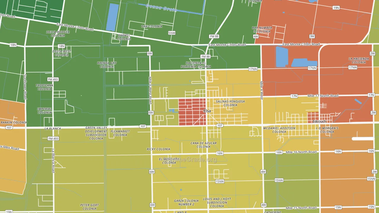 78543, TX Map of Drug-Related Crime Rates