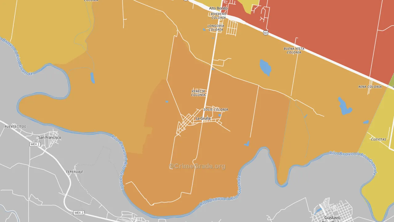 78548, TX Map of Drug-Related Crime Rates