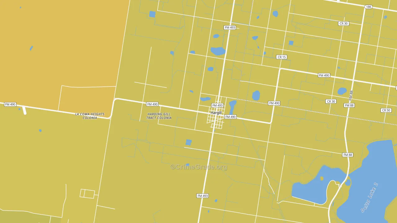 78549, TX Map of Drug-Related Crime Rates