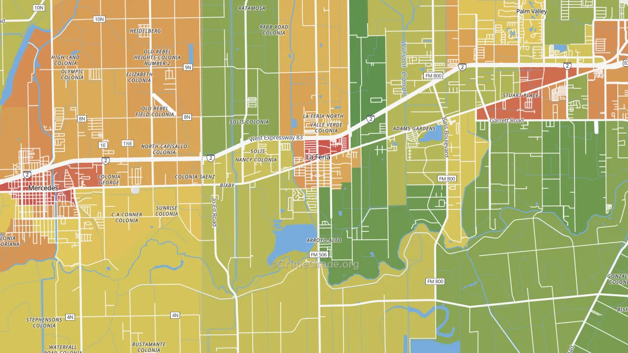 78559, TX Map of Drug-Related Crime Rates