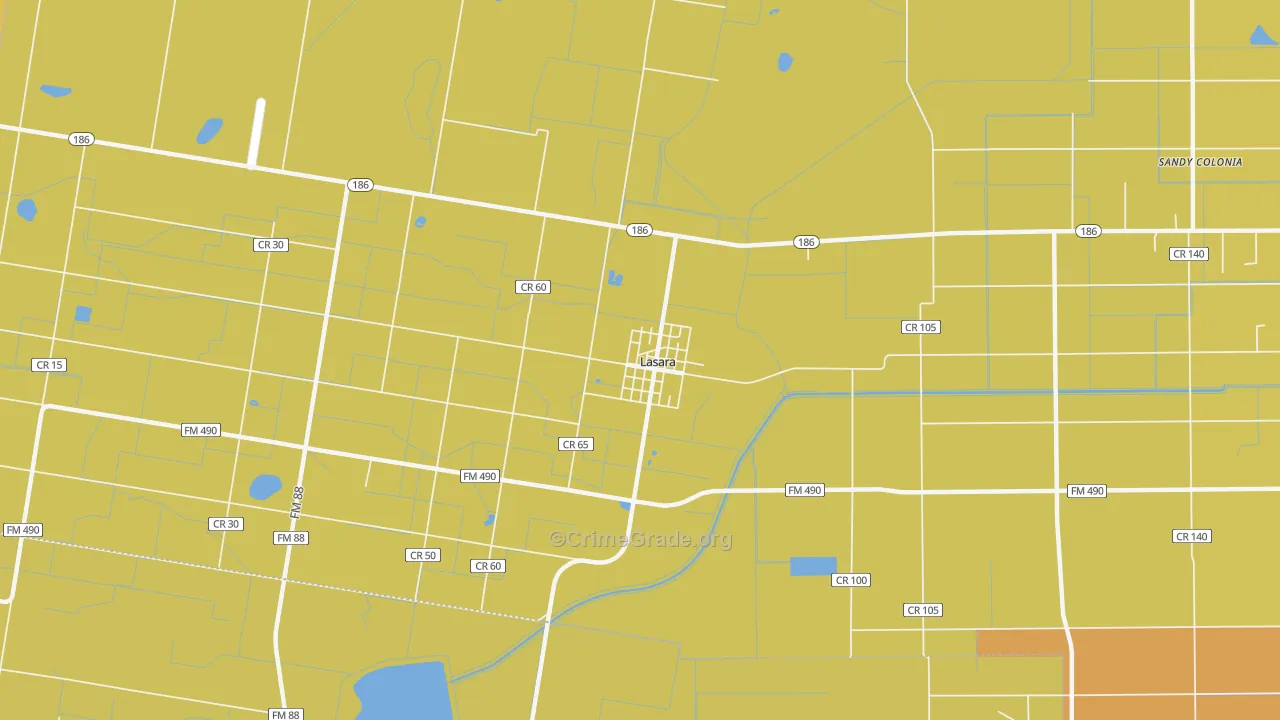 78561, TX Map of Drug-Related Crime Rates