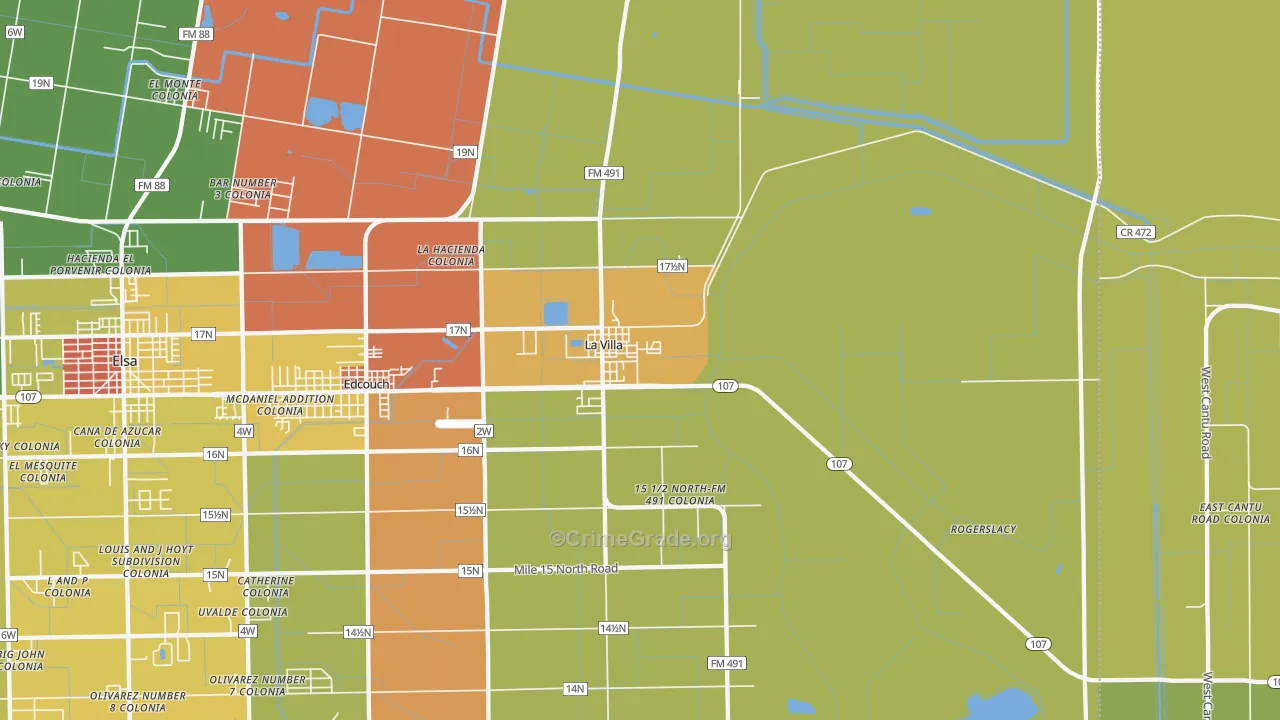 78562, TX Map of Drug-Related Crime Rates
