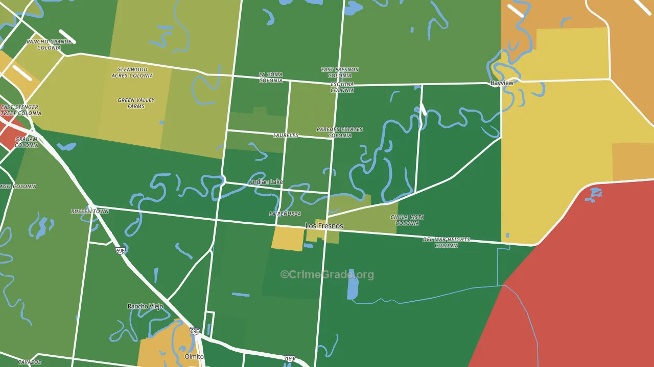 78566, TX Map of Drug-Related Crime Rates