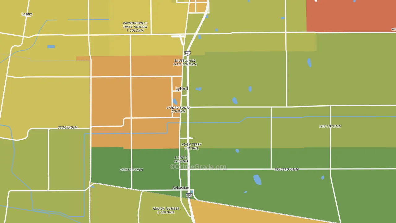 78569, TX Map of Drug-Related Crime Rates