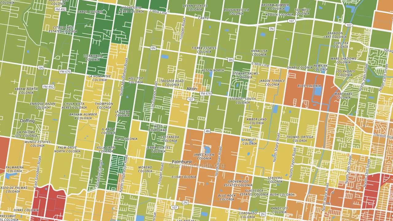 78573, TX Map of Drug-Related Crime Rates