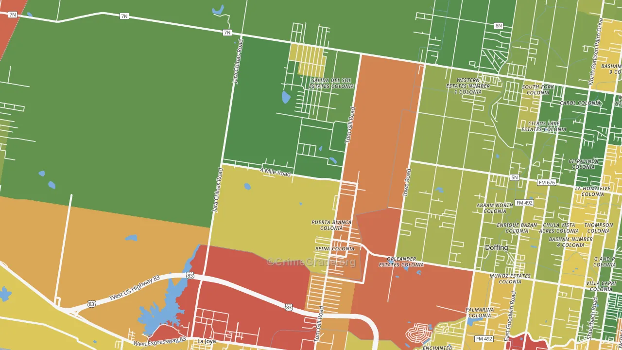78576, TX Map of Drug-Related Crime Rates