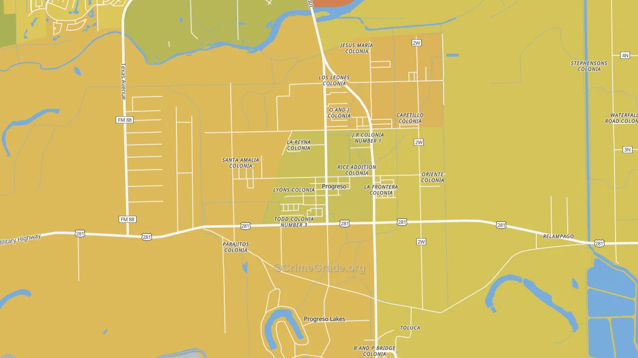 78579, TX Map of Drug-Related Crime Rates