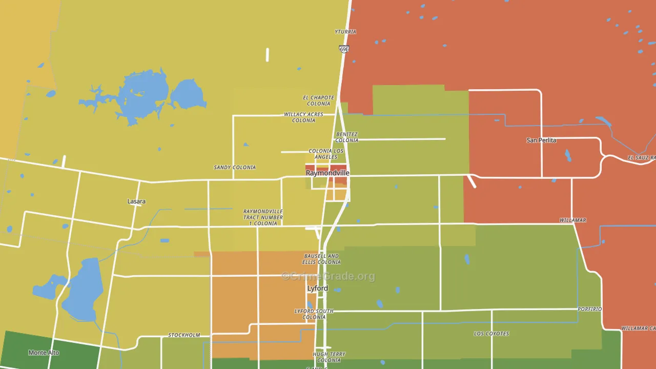 78580, TX Map of Drug-Related Crime Rates