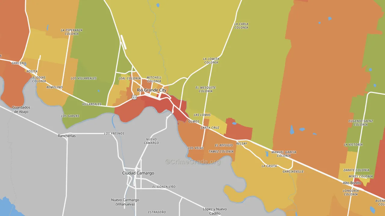 78582, TX Map of Drug-Related Crime Rates