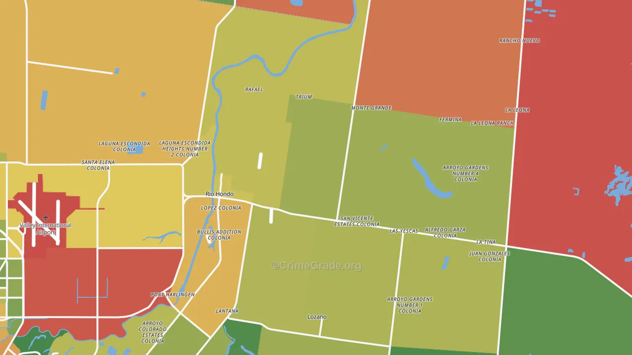 78583, TX Map of Drug-Related Crime Rates