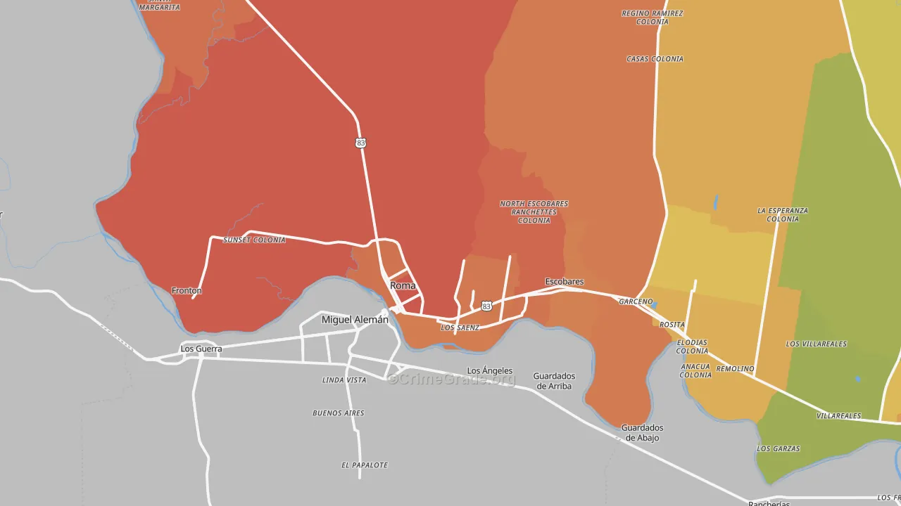 78584, TX Map of Drug-Related Crime Rates