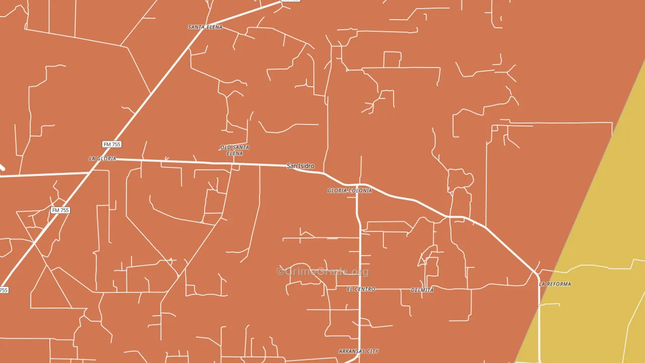 78588, TX Map of Drug-Related Crime Rates
