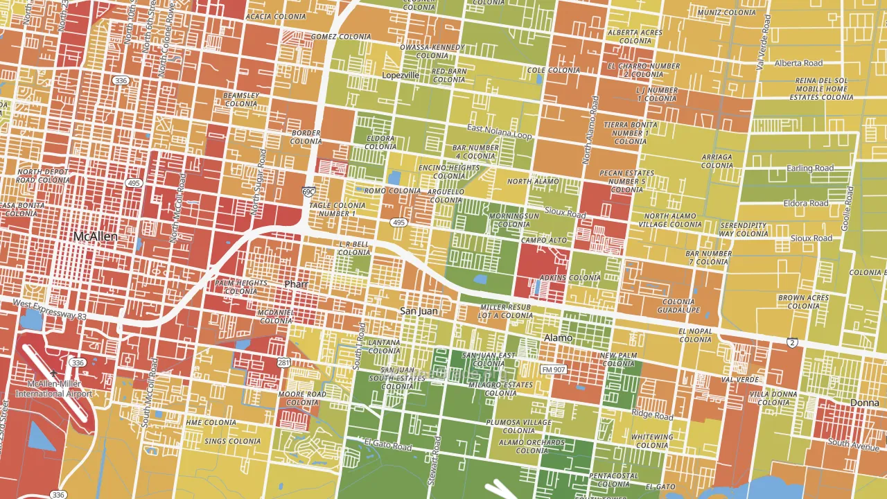 78589, TX Map of Drug-Related Crime Rates