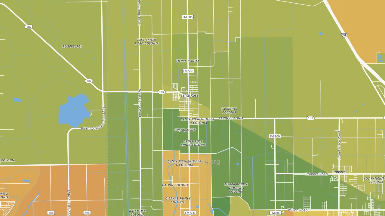 78593, TX Map of Drug-Related Crime Rates