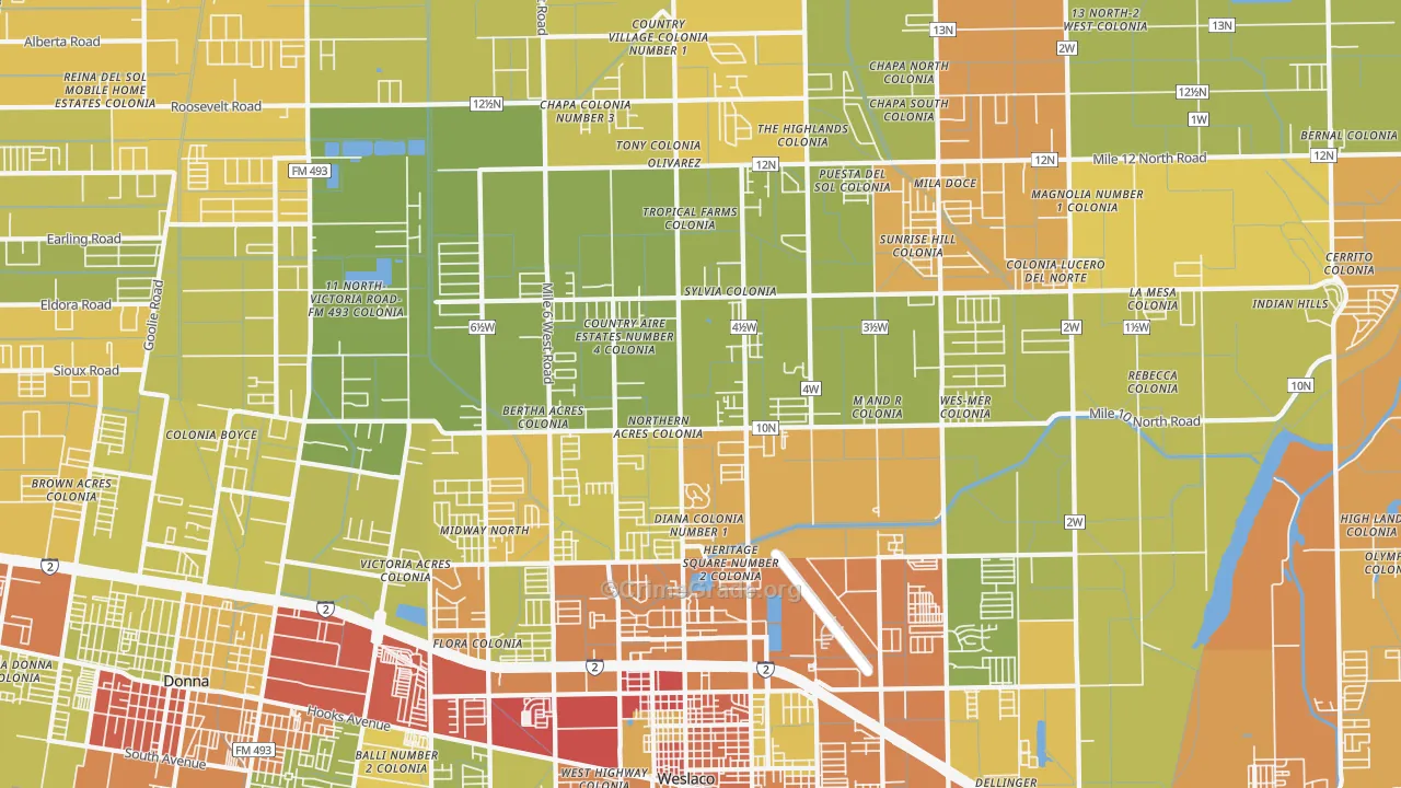 78599, TX Map of Drug-Related Crime Rates